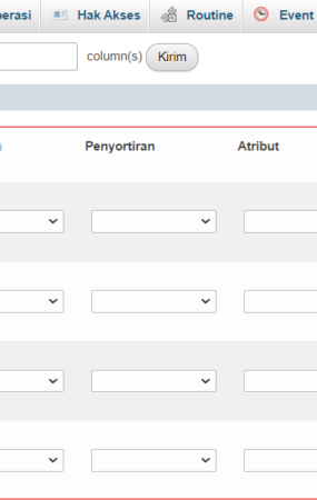 membuat tabel di phpmyadmin